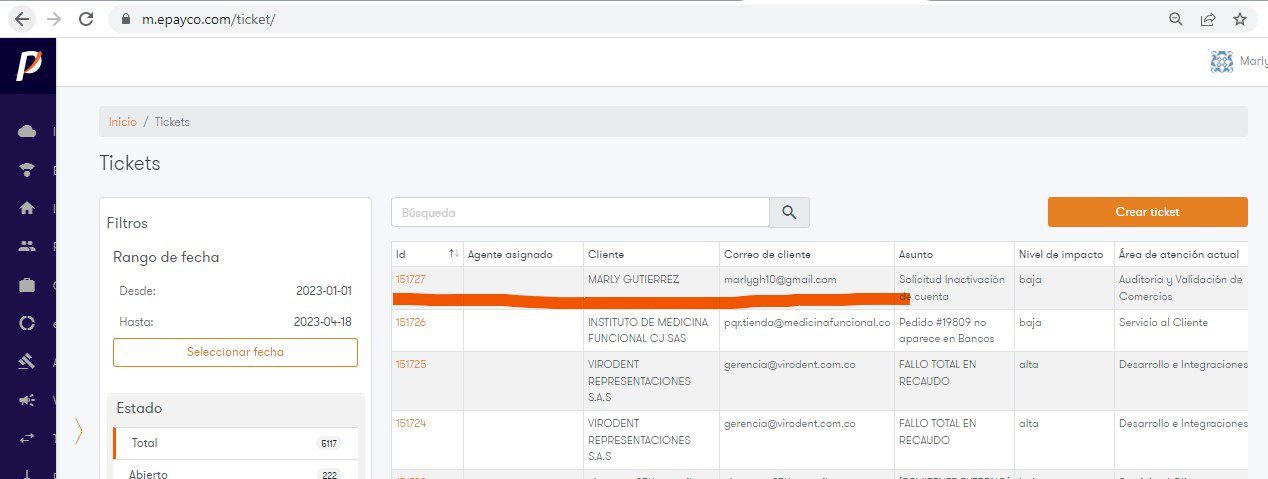 inactivación cuentas Epayco - Pasarela de Pagos en Colombia — ePayco ...